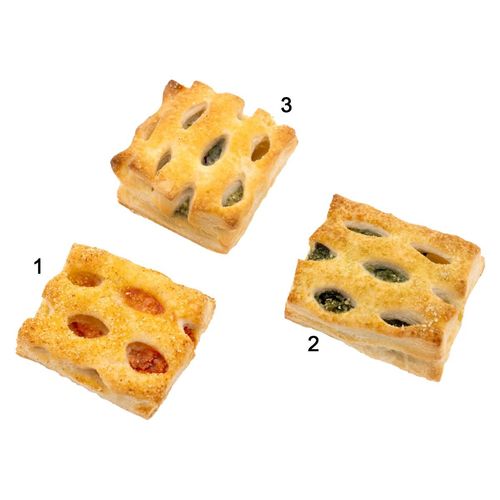 Mini puff pastry mix box spicy, 3 different sorts